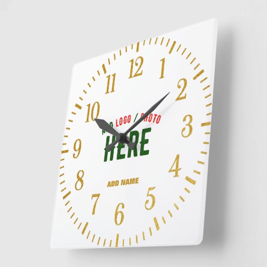 カスタマイズスタイリッシュ可能な白モダン検証済みブランド スクエア壁時計 (傾斜)