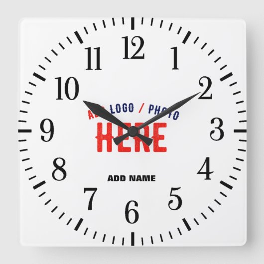 カスタマイズスタイリッシュ可能な白モダン検証済みブランド スクエア壁時計 (正面)