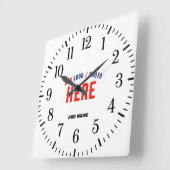 カスタマイズスタイリッシュ可能な白モダン検証済みブランド スクエア壁時計 (傾斜)