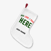 カスタマイズスタイリッシュ可能な白モダン検証済みブランド スモールクリスマスストッキング (正面 (吊り時))