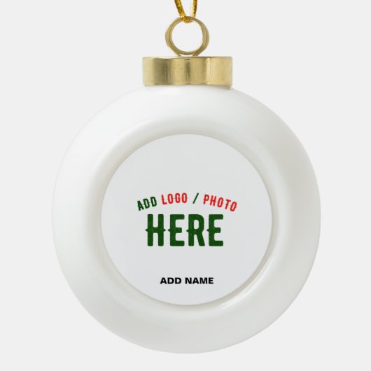 カスタマイズスタイリッシュ可能な白モダン検証済みブランド セラミックボールオーナメント (正面)