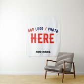 カスタマイズスタイリッシュ可能な白モダン検証済みブランド タペストリー (インサイチュ)