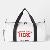 カスタマイズスタイリッシュ可能な白モダン検証済みブランド ダッフルバッグ (裏面)