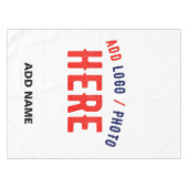 カスタマイズスタイリッシュ可能な白モダン検証済みブランド テーブルクロス (正面(横))