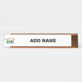 カスタマイズスタイリッシュ可能な白モダン検証済みブランド デスクネームプレート (正面)