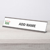 カスタマイズスタイリッシュ可能な白モダン検証済みブランド デスクネームプレート (正面)