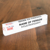 カスタマイズスタイリッシュ可能な白モダン検証済みブランド デスクネームプレート (側面)