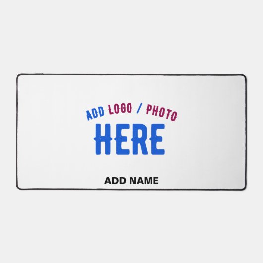 カスタマイズスタイリッシュ可能な白モダン検証済みブランド デスクマット (正面)