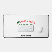 カスタマイズスタイリッシュ可能な白モダン検証済みブランド デスクマット (キーボード&マウス)