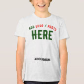 カスタマイズスタイリッシュ可能な白モダン検証済みブランド トライブレンドTシャツ (正面)