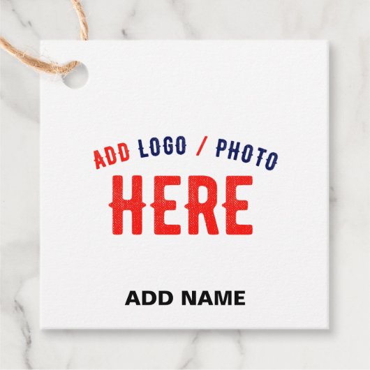 カスタマイズスタイリッシュ可能な白モダン検証済みブランド フェイバータグ (正面)