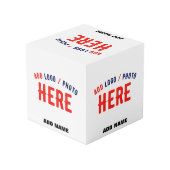 カスタマイズスタイリッシュ可能な白モダン検証済みブランド フォトキューブ (裏面アングル)