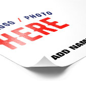 カスタマイズスタイリッシュ可能な白モダン検証済みブランド フォトプリント            (角)