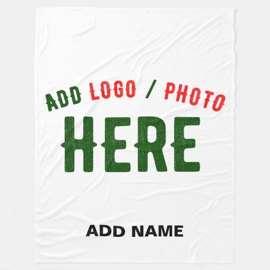 カスタマイズスタイリッシュ可能な白モダン検証済みブランド フリースブランケット (正面)