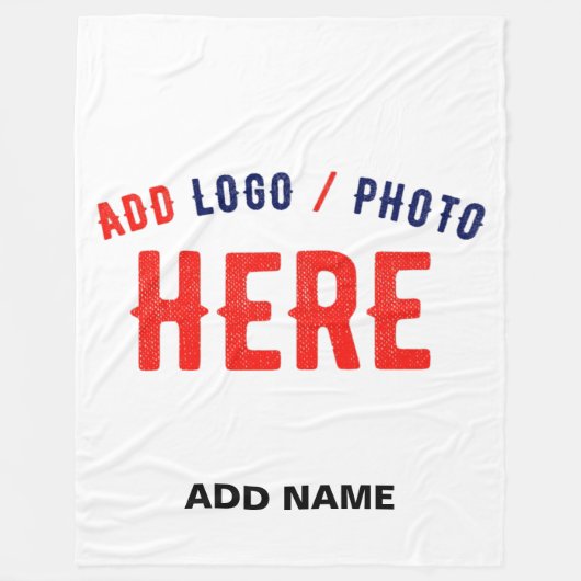 カスタマイズスタイリッシュ可能な白モダン検証済みブランド フリースブランケット (正面)