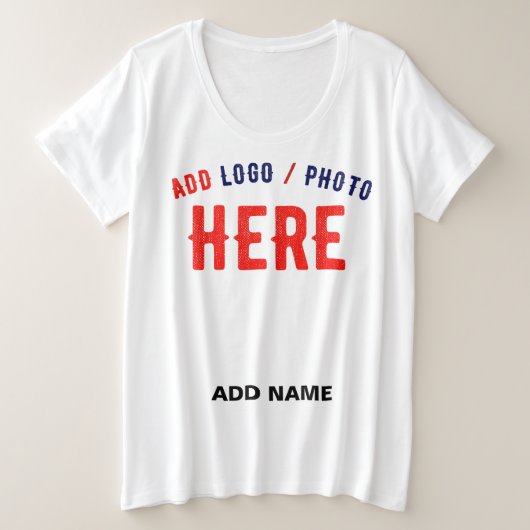 カスタマイズスタイリッシュ可能な白モダン検証済みブランド プラスサイズTシャツ (デザイン正面)