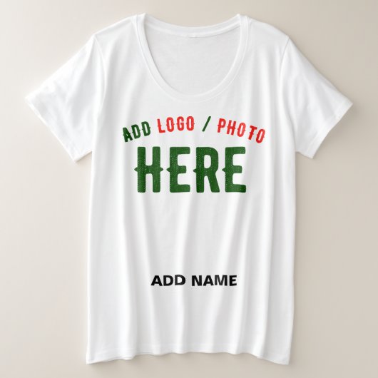 カスタマイズスタイリッシュ可能な白モダン検証済みブランド プラスサイズTシャツ (デザイン正面)