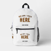 カスタマイズスタイリッシュ可能な白モダン検証済みブランド プリントバックパック (正面)
