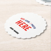 カスタマイズスタイリッシュ可能な白モダン検証済みブランド ペーパーコースター (アングル)