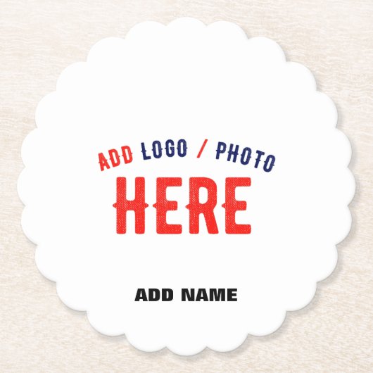 カスタマイズスタイリッシュ可能な白モダン検証済みブランド ペーパーコースター (正面)