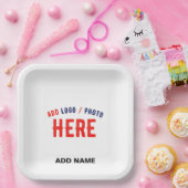 カスタマイズスタイリッシュ可能な白モダン検証済みブランド ペーパープレート (パーティー)