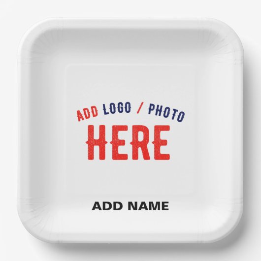 カスタマイズスタイリッシュ可能な白モダン検証済みブランド ペーパープレート (正面)