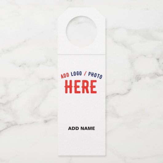 カスタマイズスタイリッシュ可能な白モダン検証済みブランド ボトルネックタグ (正面)