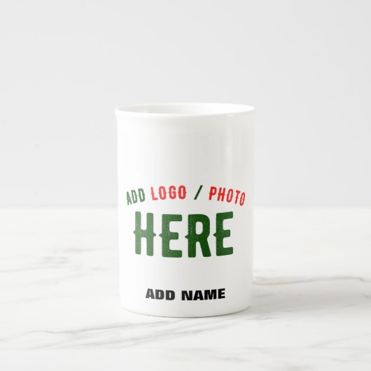 カスタマイズスタイリッシュ可能な白モダン検証済みブランド ボーンチャイナマグカップ (正面)