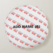 カスタマイズスタイリッシュ可能な白モダン検証済みブランド ラウンドクッション (裏面)