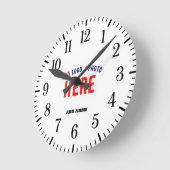 カスタマイズスタイリッシュ可能な白モダン検証済みブランド ラウンド壁時計 (傾斜)