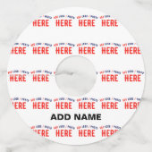 カスタマイズスタイリッシュ可能な白モダン検証済みブランド ワイングラスタグ (裏面)