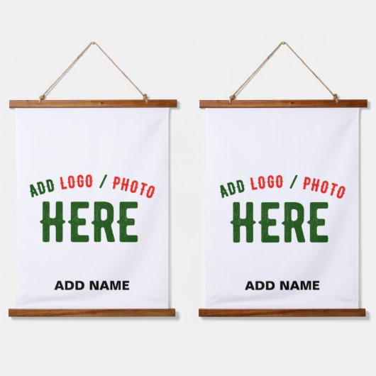 カスタマイズスタイリッシュ可能な白モダン検証済みブランド 吊り下げ型タペストリー (ダブル)
