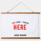 カスタマイズスタイリッシュ可能な白モダン検証済みブランド 吊り下げ型タペストリー (正面3)