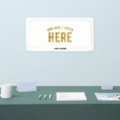 カスタマイズスタイリッシュ可能な白モダン検証済みブランド 横断幕 (トレードショー)