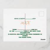 カスタマイズスタイリッシュ可能な白モダン検証済みブランド 箔シーズンポストカード (裏面)