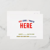 カスタマイズスタイリッシュ可能な白モダン検証済みブランド 箔シーズンポストカード (正面/裏面)