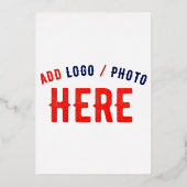 カスタマイズスタイリッシュ可能な白モダン検証済みブランド 箔招待状 (裏面)