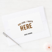 カスタマイズスタイリッシュ可能な白モダン検証済みブランド 長方形シール (封筒)