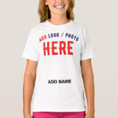 カスタマイズスタイリッシュ可能な白モダン検証済みブランド Tシャツ (正面)