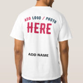 カスタマイズスタイリッシュ可能な白モダン検証済みブランド Tシャツ (裏面)