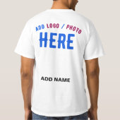 カスタマイズスタイリッシュ可能な白モダン検証済みブランド Tシャツ (裏面)