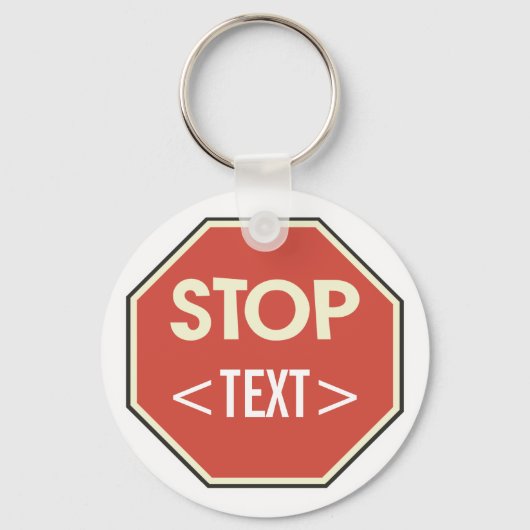 カスタマイズストップサインデザイン,<TEXT> キーホルダー (正面)