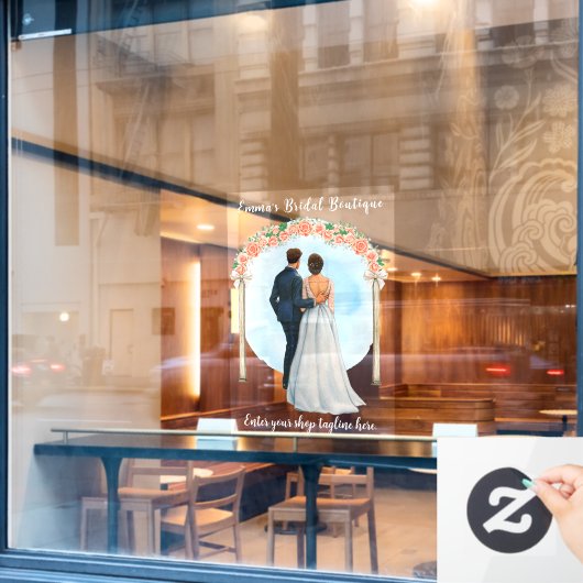 カスタマイズスド結婚レスブライダルブティックショップ ウィンドウサイン (カフェ窓)