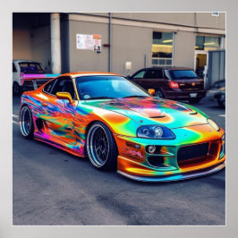 カスタマイズスーパーカーはっきりした：色と修正 ポスター