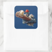 カスタマイズゾンビ野球スラッガーホラーハロウィーン スクエアシール (バッグ)