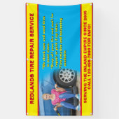 カスタマイズタイヤ修理店写真詳細文字禁止 横断幕 (縦)