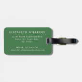 カスタマイズダークオリーブグリーンホワイト市松模様に ラゲッジタグ (裏面横)