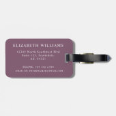 カスタマイズダークバイオレット紫市松模様に黒 ラゲッジタグ (裏面横)