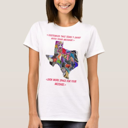 カスタマイズテキサス州のカラフルでカスタマイズ可能なTシャツ- Tシャツ (正面)