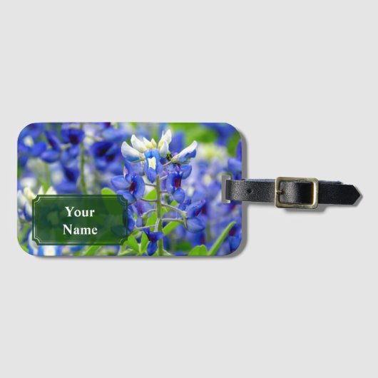 カスタマイズテキサス州ブルーボンネットフラワーラゲージタグ ラゲッジタグ (正面横)